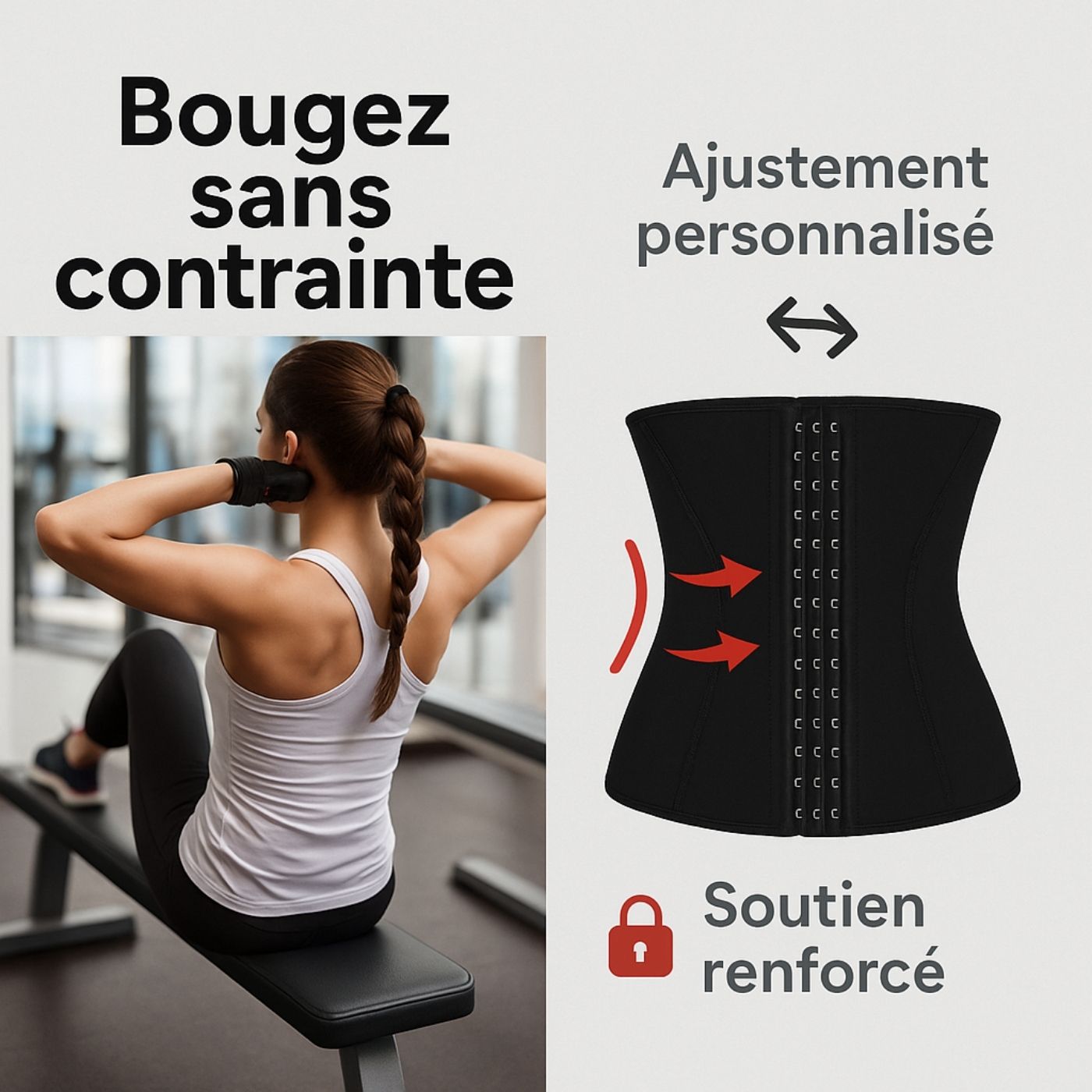 Corset gainant femme sans armatures – Ceinture amincissante réglable et respirante - Beautifera