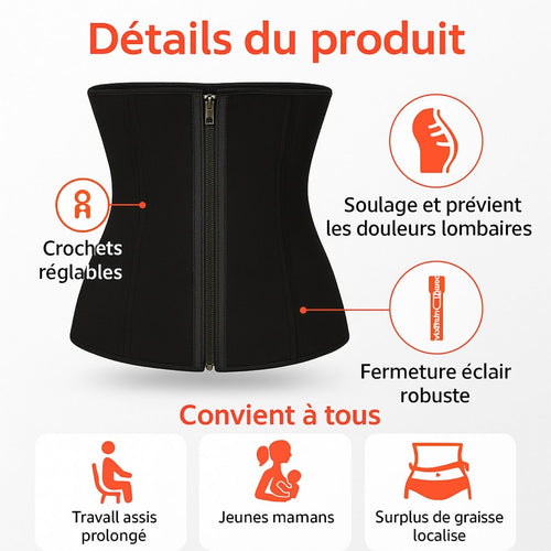 Corset gainant femme sans armatures – Ceinture amincissante réglable et respirante - Beautifera